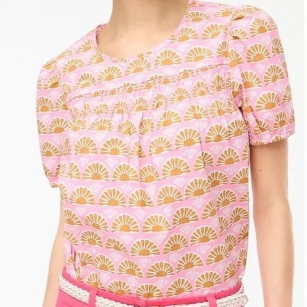 J. Crew Factory Puff Sleeve Top - Sz Med, EUC